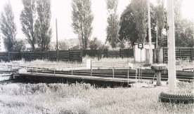 Obrotnica przed parowozownią w Elblągu, 4.08.1992. Fot. Cz. Bakunowicz. Numer...